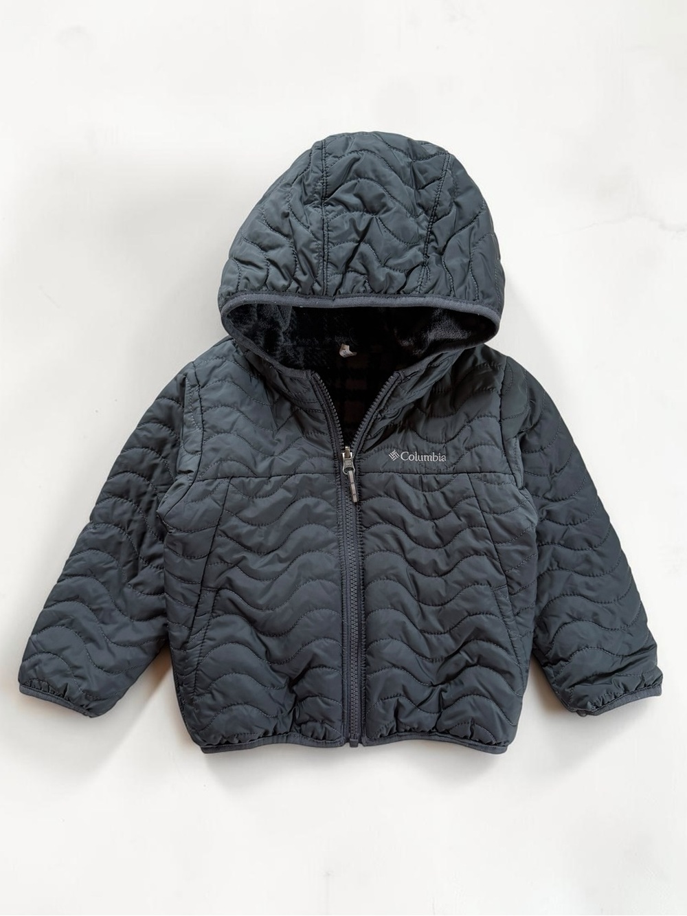 COLUMBIA EUC Quilted Reversible Fleece Lined Hooded Jacket